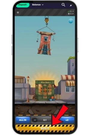 Starta ronden i Tower Rush genom att trycka på BUILD