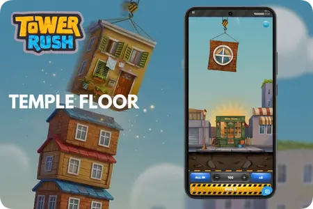 Tower Rush Frozen Floor bonusvåning som skydd mot kollaps
