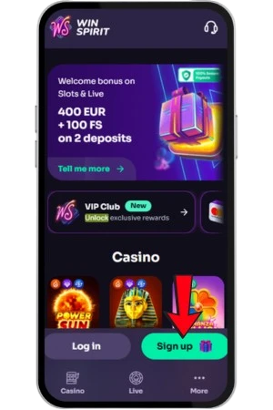 Registrera dig för att spela Tower Rush via Sign up knappen